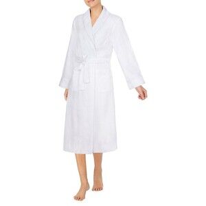 Heritage Women's Belted Waffle Robe midi In White Size M NWT